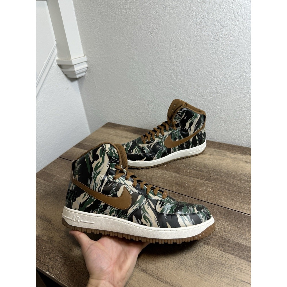 Nike ID Air Force 1 Camo Preowned High tops Size 14 Men's Sneakers Shoes‎